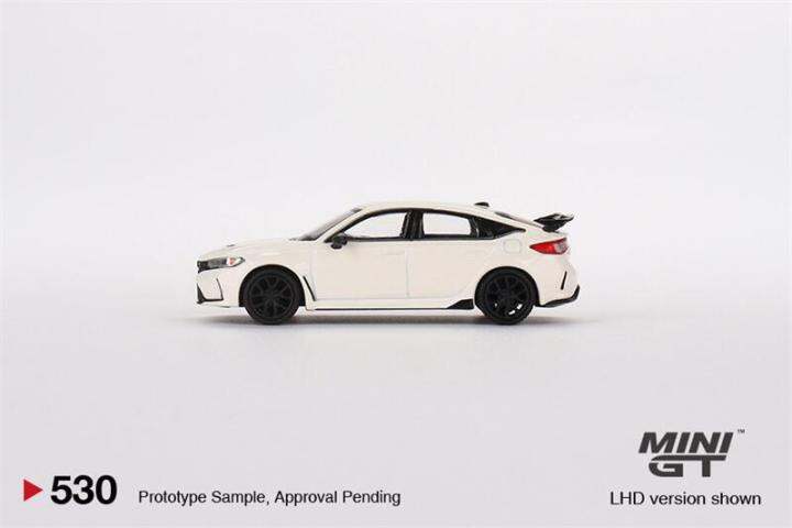 มินิ-gt-1-64ฮอนด้าซีวิคประเภท-r-แชมป์สีขาว2023-lhd-รถโมเดล-diecast