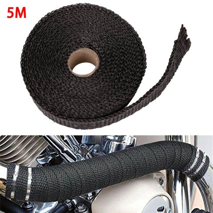 Roll Fiberglass 5M Heat Shield Motorcycle Exhaust Header Pipe Heat Wrap Tape Thermal Protection