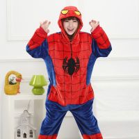 【YF】 Christmas Pajama Spider Zebra Panda Hooded Onesie Animal Sleepwear For Adults Women Winter Halloween Family Matching Outfits