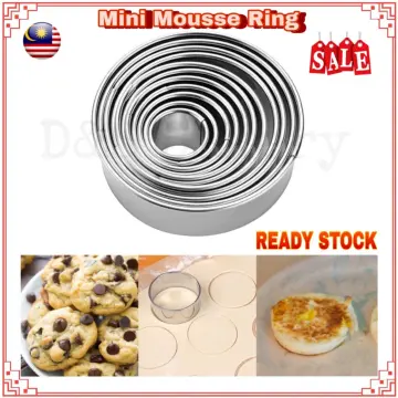 Round Cake Ring Mold, Stainless Steel 6 to 12 Inch Dessert Mousse Molds  with Pusher & Lifter Cooking Rings 