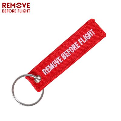 8x2cm Mini Red REMOVE BEFORE FLIGHT Keychain for Aviation Gift Promotion Christmas Gifts Key Tag Embroidery Key Chain for Crew Key Chains