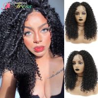 X-TRESS Synthetic Curly Lace Front Wig With Baby Hair Brown Color Fluffy Deep Curly Middle Part Daily Hair Wigs for Black Women [ Hot sell ] ea1voy