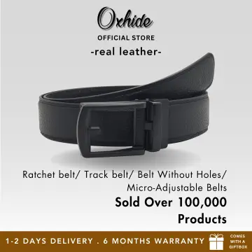 Leather World Auto Lock Buckle Vegan Leather Formal Black Belt For Men –