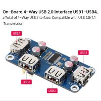 Blue 4-Way USB2.0 Expansion Board for Zero 2W/Zero W/Zero WH Motherboard High Quality USB2.0 Hub Expansion Board +Shell Kit