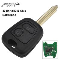 Jingyuqin ชิป ID46 433Mhz คีย์ Mobil Remote Control สำหรับ Citroen Saxo Picasso Xsara Berlingo SX9ใบมีด2กุญแจแบบมีปุ่มกด