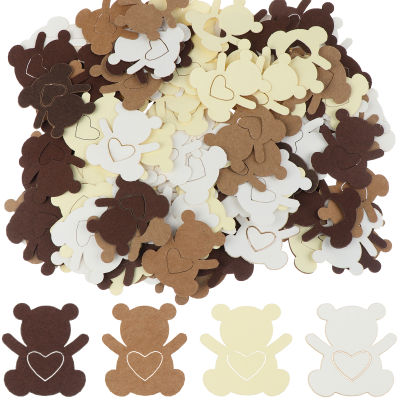 450PCS Cream Brown Teddy Bear Baby Shower Table Confetti Sprinkles Scatter Boy