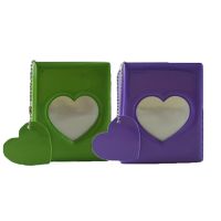 3-Inch Solid Color Photo Album Love Hollow Photocard Holder With Heart Pendant Star Chasing Album Cards Collect Book 32 Pockets