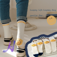 KAPITAL Middle Tube Socks Mens Smiley Face Casual Cotton KAPITAL Knitted Socks Woman Socks