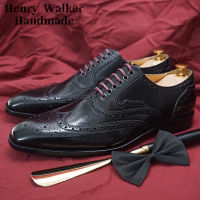 Classic Men Oxford Shoes Lace Up Black Brown Brogue Formal Design Business Office Wedding Men Dress Shoes 2021 Leather Shoes Men