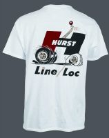 HURST LINE LOC AUTHENTIC WHITE T SHIRT DRAG RACING HOT ROD CLASSIC NOSTALGIA