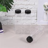 10PCS 400ml Transparent Empty Storage Containers Disposable PET Bottles with Lids for Beverage Drink Bottle Jar (Black Caps)