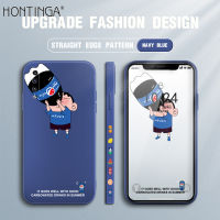 Hontinga Casing สำหรับ Samsung Galaxy A30S A50 A50S Crayon Shinchan สแควร์ Original ซิลิโคนนุ่มเหลว Edge ยางมีลวดลายกรณีคลุมทั้งหมดกล้องป้องกันกรณีกลับปลอกโทรศัพท์ Softcase สำหรับชาย