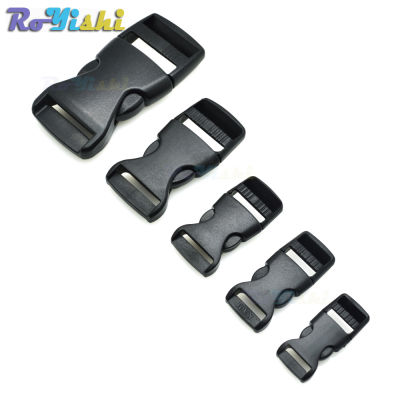 10pcs/pack Plastic Side Release Buckles For Paracord Bracelet / Backpack Black Cable Management