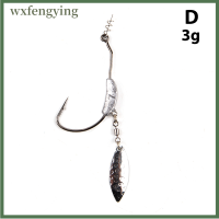 Wxfengying เบ็ดตกปลาออฟเซ็ตพร้อมหัวจิ๊กช้อนโลหะ2G-7G ตะขอเบ็ดข้อเหวี่ยงกว้าง