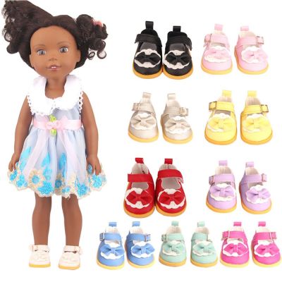 SUPERRR น่ารักค่ะ ตุ๊กตา DIY โบว์ หนัง PU สำหรับตุ๊กตาขนาด14นิ้ว รองเท้าตุ๊กตา รองเท้าบูทตุ๊กตา รองเท้าขนาดเล็ก อุปกรณ์ตุ๊กตา