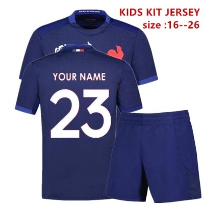 :16--26 size Jersey SHORTS 2023/24 FRANCE KIT [hot]2023 TRAINING JERSEY HOME France Home Rugby RUGBY KIDS YOUTH Shirt