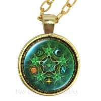 Triple Moon Goddess Wicca Pentagram Magic Amulet Talisman Women Moon Necklace Tibetan Vintage Jewelry Gift For Family Talisman