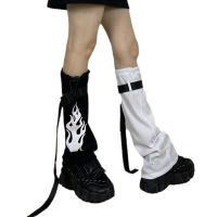 【CW】 Punk Gothic Leg Warmer Printed Foot Cover Sleeve Socks Stockings 37JB