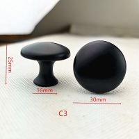 Black Solid Round Head Cabinet Door Handle Plastic Single Hole American Style Shoe Drawer Furniture Knobs