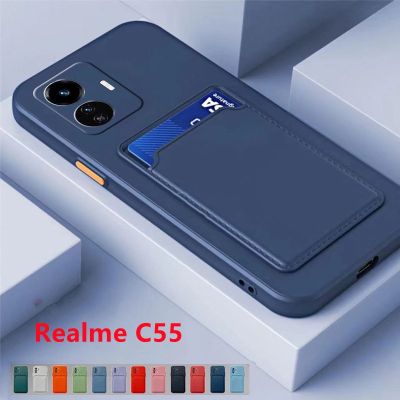 2023 Relame C55 NFC C33 5G บางเคสโทรศัพท์สีช่องเสียบบัตรนิ่มปลอกซิลิโคนปกป้องกล้องฝาหลัง