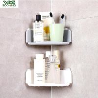 WBBOOMING Bathroom Suction Cup Shelve Wall Mounted Corner Shampoo and Shower Gel Shelf Holder Kitchen Storage Rack Organizer Bathroom Counter Storage