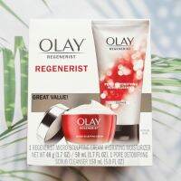 (Olay®) Regenerist Micro-Sculpting Cream 48g + Pore Detoxifying Scrub Cleanser 150 ml Skin Care Gift Set โอเลย์ ครีม มอยส์เจอไรเซอร์ + สครับ สำหรับผิวหน้า