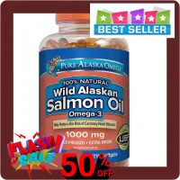 จริง COD ของแท้ พร้อมส่ง Pure Alaska Omega Wild Salmon Oil 1000 mg., 210 Softgels สกัดเย็นจากปลาธรรมชาติ