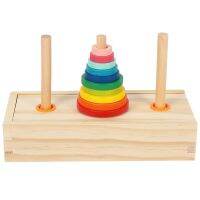 Wooden Toys Rainbow Stacking Ring Tower Stapeling Blocks Kids Toys Game