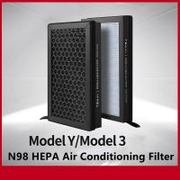 แผ่นกรองอากาศสำหรับเทสลารุ่น3 Y อุปกรณ์เสริมสำหรับกรองอากาศ HEPA N98ถ่านกัมมันต์ตัวกรองอากาศ2017-2021 2ชิ้น