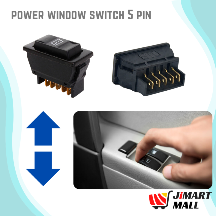 UNIVERSAL 5 PIN POWER WINDOW SWITCH Proton Saga Iswara Wira Kancil Van Single Sub Switch Spare