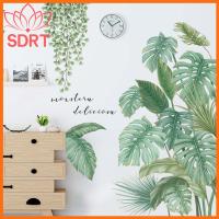 SDRT หอพักห้องครัวขนาดใหญ่จิตรกรรมฝาผนังศิลปะไวนิล DIY ใบเขตร้อนรูปลอกสติกเกอร์กำแพงที่มีพืชสีเขียว