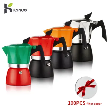 1pc 150ml Mini Aluminum Espresso Moka Pot, Italian Style Coffee Maker For  Home Use With Filter Paper