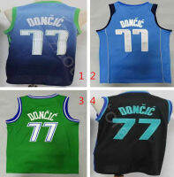 202122 Mens Luke VINTAGE 77 doncic เสื้อบาสเก็ตบอล Dirk 41 Nowitzki Edition kritaps 6 porzingis TOP R Blue 75th city. เสื้อเย็บปักเจอร์ซีย์