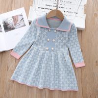 Girls Sweater Dresses Spring Autumn Children Woolen Knitted Dress Clothes For 1 To 6 Years Kids Fashion Pullover Sweater Skirts