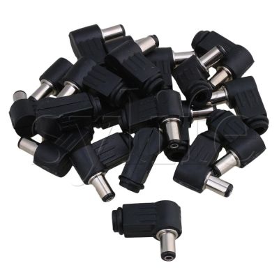 20pcs 5.5x2.1mm Right Angle DC Power Cable Male Plug Connector Adapter Soldering  Wires Leads Adapters