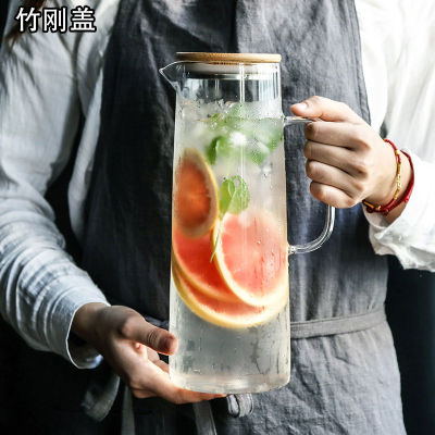 Holaroom Glass Teapot Transparent Water Bottle Drinking Juice Coffee Bottle Fruit Flower Tea Pot Water Jug Kettle About 1500ml