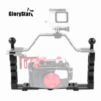 จับอลูมิเนียมอัลลอยด์ถาด S Tabilizer Rig สำหรับกล้องใต้น้ำที่อยู่อาศัยกรณีดำน้ำถาดภูเขาสำหรับ GoPro DSLR กล้องมาร์ทโฟน