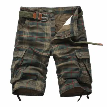 Mens cotton deals plaid shorts