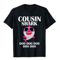 Cousin Shark Doo Doo Doo Funny Cousin Birthday Christmas T-Shirt Cotton Hip Hop Tops Shirts Faddish Mens T Shirts Personalized