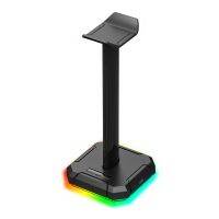 Redragon HA300 Headset Stand USB Hub RGB Backlit Aluminum Bar Non-Slip Solid Rubber Base 4X USB 2.0 Ports for All Headphones