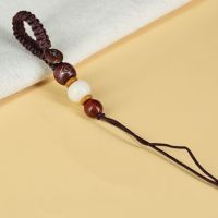 Ms manual key intermediate boxwood carving cinnabar bodhi mobile phone chain braided rope car keys hang male