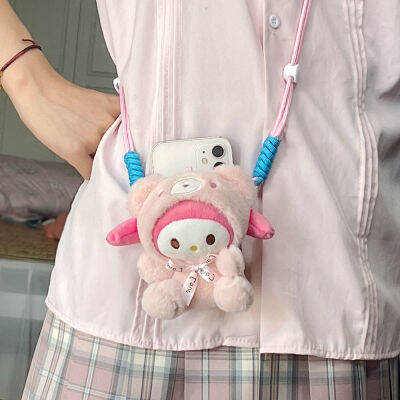 Sanrio HelloKitty Melody Cinnamoroll คลิปด้านหลังโทรศัพท์ผ้ากำมะหยี่2023ใหม่