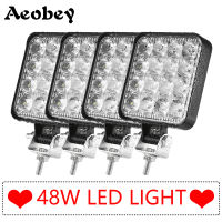 Aeobey Car LED Bar Worklight Car Light 48W Offroad Work Light 4x4 LED Tractor Headlight Spotlight for Truck A SUV 12V 24V