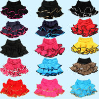 Latin Dance Skirt Girls Inside With Shorts Kids Mini Skirt Ballroom Samba Chacha Dancing Dress