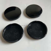 4pcs 55mm M582 สำหรับ OZ Racing ว่างเปล่าไม่มีป้ายสัญลักษณ์ล้อศูนย์ Hubcap Caps ฝาครอบรถจัดแต่งทรงผมสีดำเงิน-Faewer