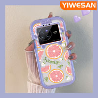 YIWESAN เคสสำหรับ VIVO X80การ์ตูนน่ารักสีชมพูฤดูร้อนมะนาวสีสันสดใสเคสโทรศัพท์โปร่งใสสัตว์ประหลาดน้อยเลนส์กล้องถ่ายรูปเคสกันกระแทกกันกระแทก