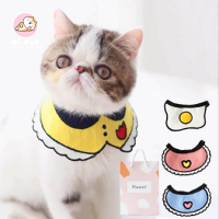 Zalu ❤ Cat saliva towel Blue and Red bow ผ้าเช็ดตัวแมวลายน้ำลาย ผ้ากันเปื้อนสุนัข สัตว์เลี้ยง โบว์สีน้ำเงินและสีแดง