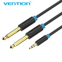 Vention สายสัญญาณเสียงสเตอริโอ Aux ตัวผู้ 3.5 มม. เป็นตัวผู้ 6.35 / 6.3 / 6.5 มม. แยกสายเคเบิล Mono Y 3.5 มม. เป็น 6.35 มม. 2 ช่อง สําหรับต่อโทรศัพท์มือถือกับมิกเซอร์