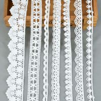 5Yards White Lace Trim Ribbon DIY Embroidered for Sewing Decoration Fabric Lace Ribbon Tape Handmade Craft Materials Net Ribbons Spine Supporters