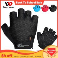 ◊◘❐ WEST BIKING Half Finger Cycling Gloves Anti Slip Motorcycle MTB Road Bike Gloves Men Sport Fitness Bicycle Fingerless Gloves